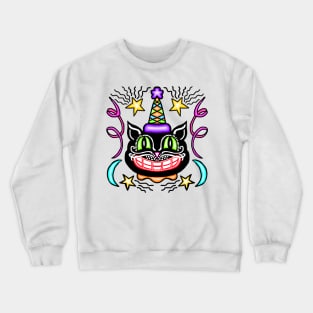 Vintage Party Cat Crewneck Sweatshirt